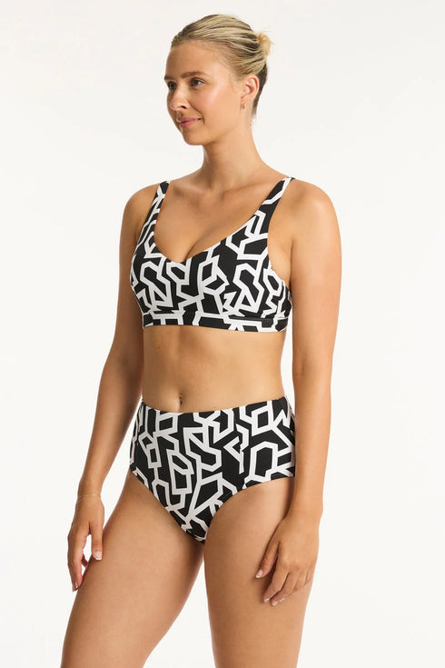 Sea Level Deco Panelled High Waist Pant